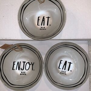 Rae Dunn glass collection 3 bowls